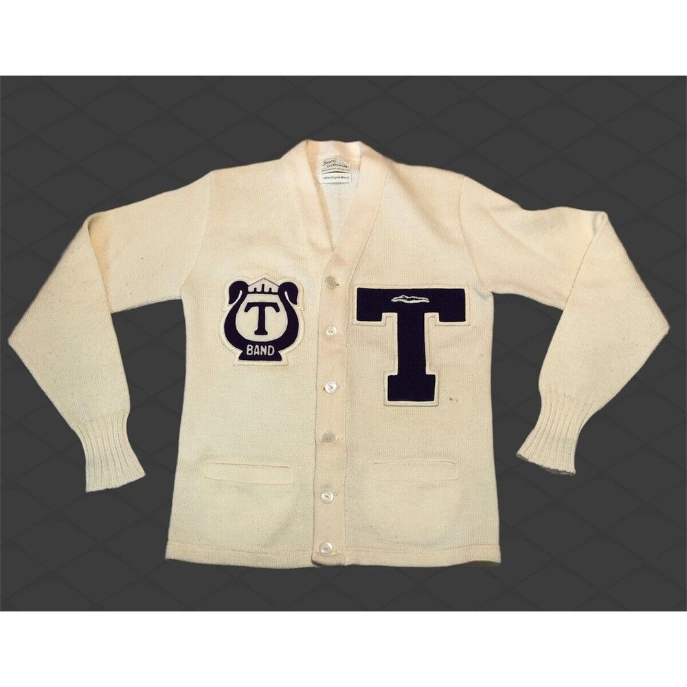 Vintage Sears Sportswear SCHOOL LETTERMAN SWEATER Band Swimming